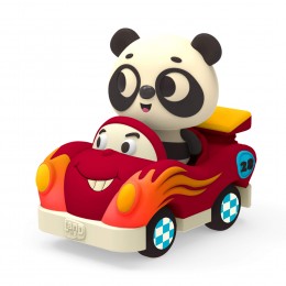Panda y su coche de carreras con luz y s